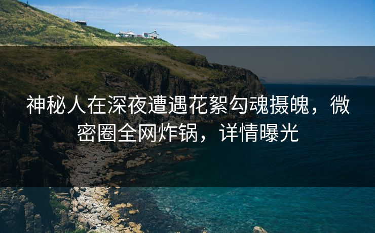 神秘人在深夜遭遇花絮勾魂摄魄，微密圈全网炸锅，详情曝光